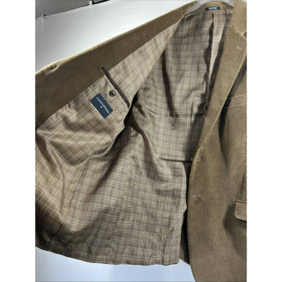 Saddlebred Men's Corduroy Sport Jacket Blazer Size 42R Lined Brown Solid Cotton - Picture 6 of 13